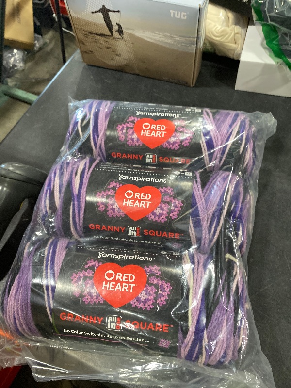 Photo 1 of Red Heart All in One Granny Square Grape Granny 3 Pack of 250g Yarn
