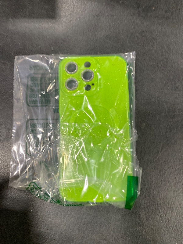 Photo 1 of Tzomsze Case Compatible with iPhone 15 Pro Max Clear Case,Camera Protection,Reinforced Corners TPU Cushion,Slim Silicone Shockproof Case Cover for Women Girls 6.7 inch-Neon Green