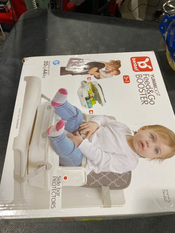 Photo 1 of New Baby Booster Seat for Dining Table by Benbat. Portable, Washable Infant Feeding High Chair. Easy Folding & Adjustable Safety Harness (Gray)