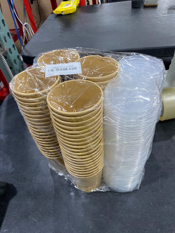 Photo 1 of Lyellfe 80 Pack Paper Soup Containers with Lids, 16 Oz Disposable Kraft Paper Food Cups, To Go Take Out Cups for Hot Cold Drinks, Christmas Party