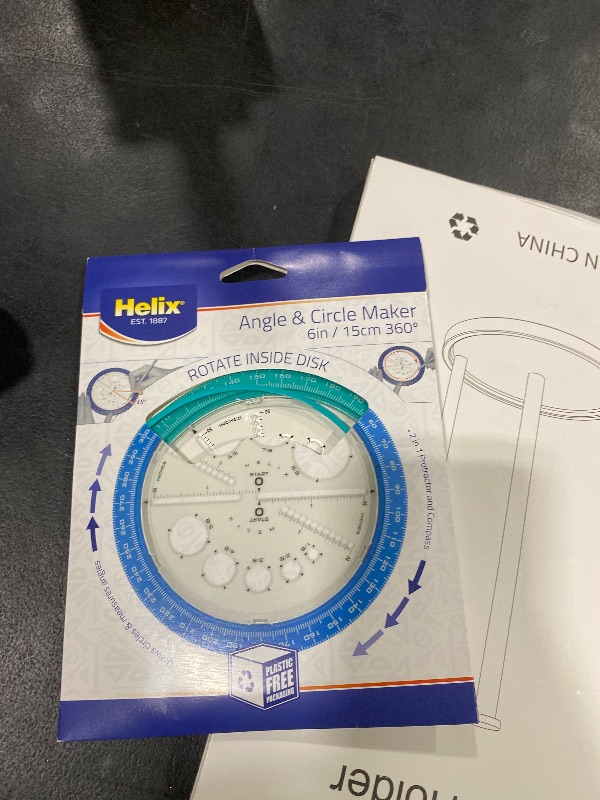 Photo 1 of Helix Angle and Circle Maker with Integrated Circle Templates, 360 Degree, 6 Inch / 15cm, Assorted Colors (36002)