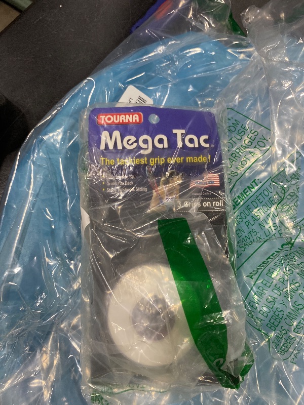 Photo 1 of Tourna Mega Tac Extra Tacky Overgrip, 3 Grips per Pack, White