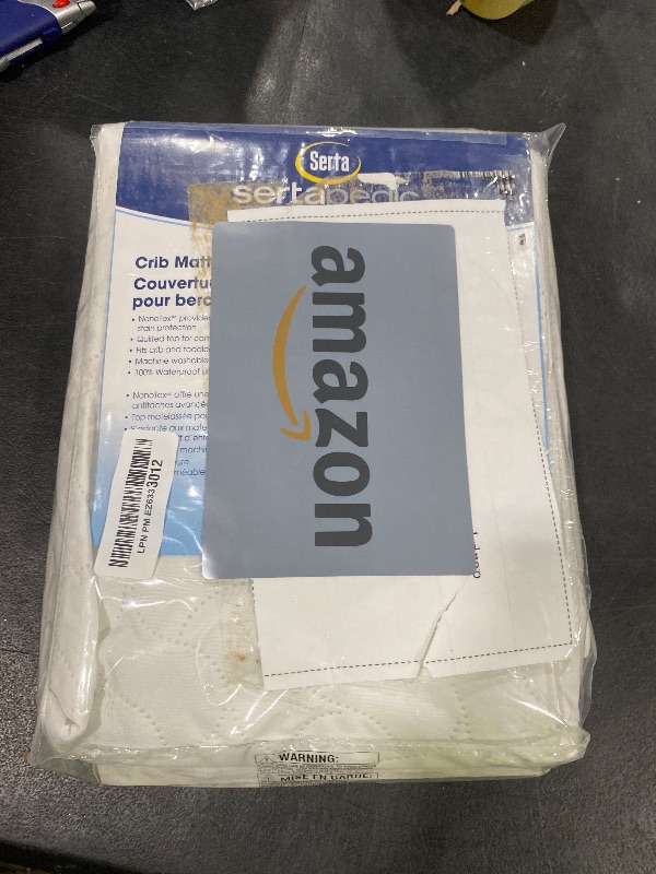 Photo 1 of Serta Sertapedic Crib Mattress Protector with Nanotex Stain Repel and Release – Washable and Waterproof Mattress Pad Cover – Essentials for Newborn Baby and Toddler, 52"x 28", White