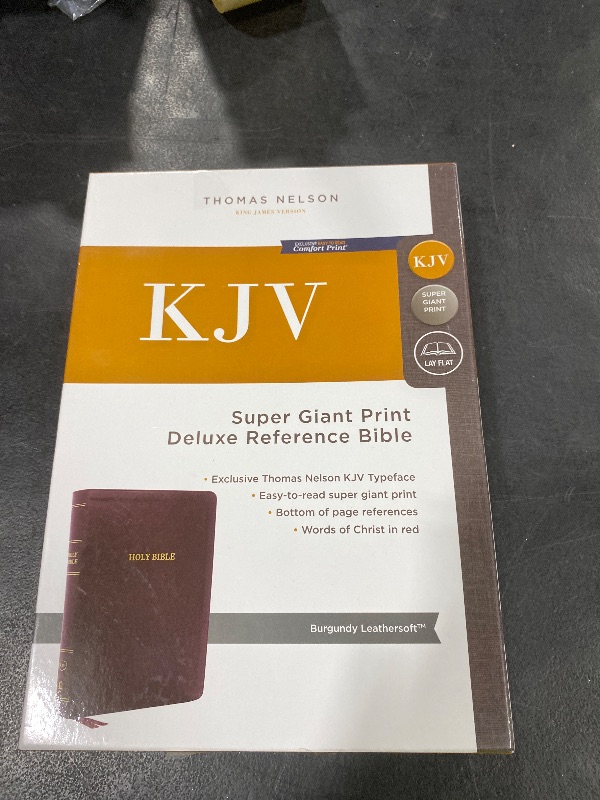 Photo 1 of KJV Holy Bible: Super Giant Print with 43,000 Cross References, Deluxe Burgundy Leathersoft, Red Letter, Comfort Print: King James Version
