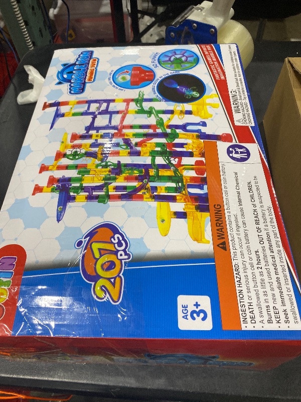 Photo 1 of JOYIN 207Pcs Glowing Marble Run, Construction Building Blocks Toys with 5 Glow in The Dark, STEM Toy for Boys and Girls, Educational Toy, Gift for Christmas(147 Plastic Pieces + 60 Glass Marbles)