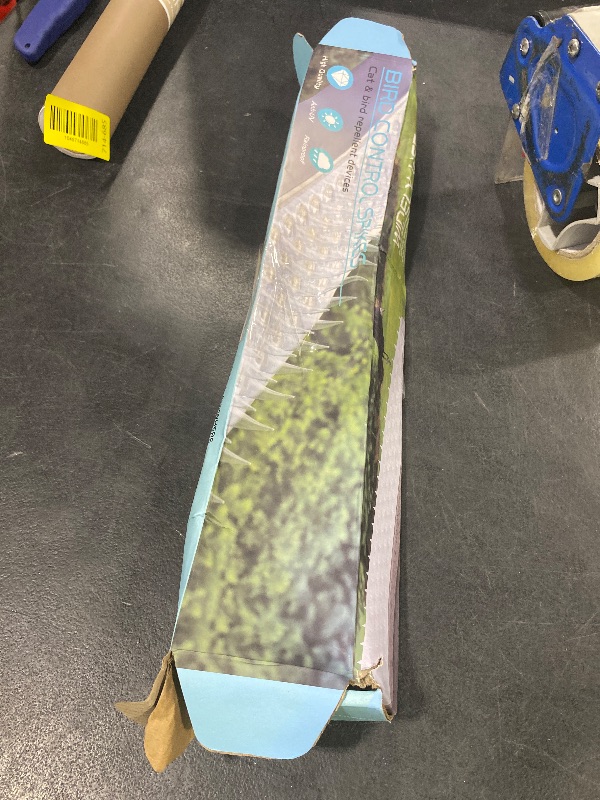 Photo 1 of Touri Upgraded 24 Pack Clear PVC Bird Spikes Deterrent Strips, Long Paired with Short Spikes Provide Narrow Gaps to Restrict Birds from Standing and Keep Birds, Cats, Pigeons, and Other Animals Away