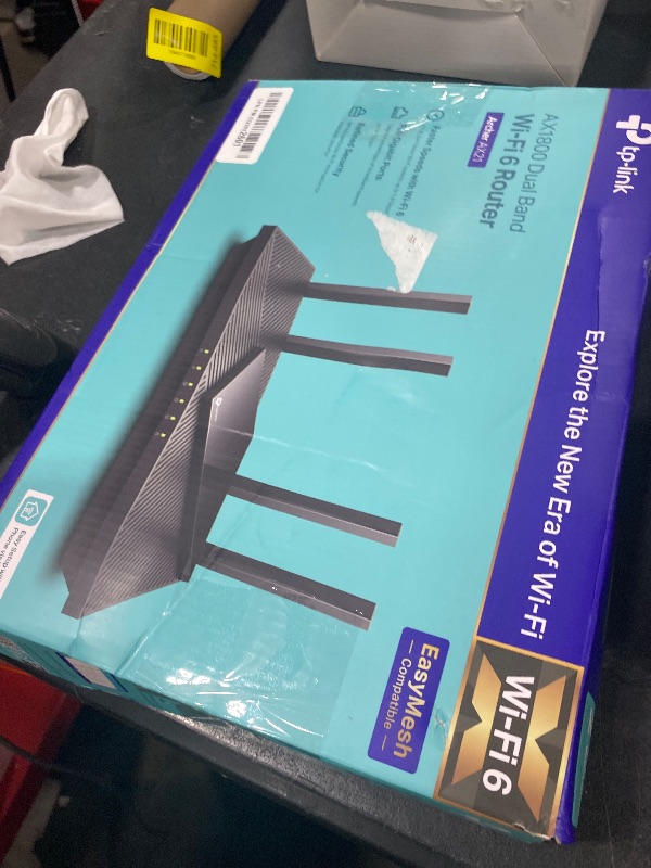 Photo 1 of TP-Link AX1800 WiFi 6 Router V4 (Archer AX21) – Dual Band Wireless Internet, Gigabit, Easy Mesh, Works with Alexa - A Certified for Humans Device, Free Expert Support
