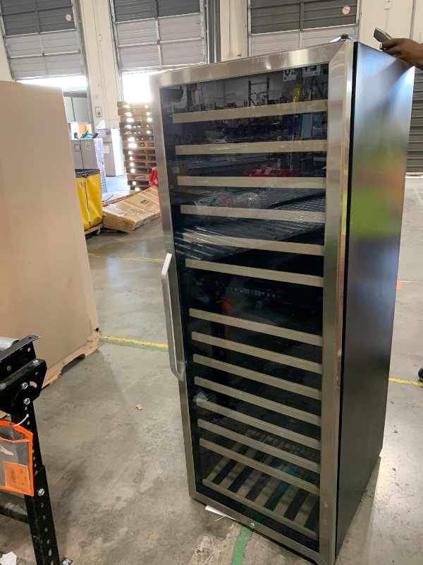 Photo 1 of Velivi Wine Fridge Freestanding Dual Temperature Zone, Wine Cooler Refrigerator for 154 Bottles, 24 Inch Wide Large Wine Cooler with Professional Temperature Control System, Quiet Operation