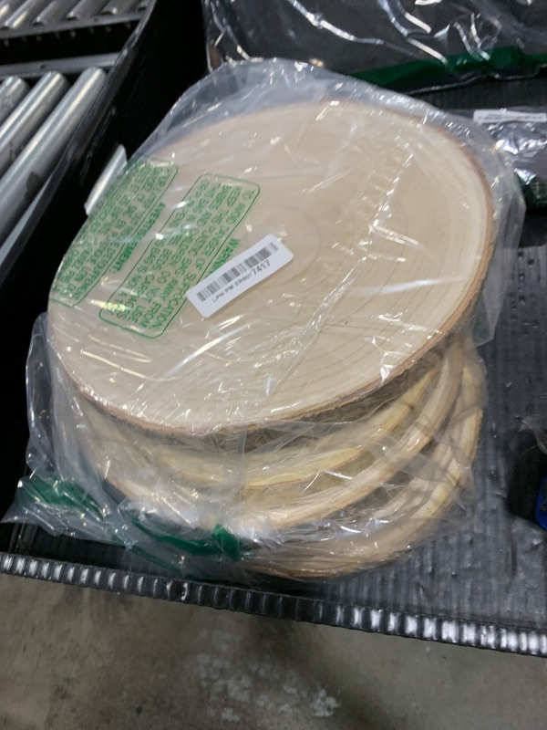 Photo 1 of 8 Pack Large Wood Slices 10-11 Inch Natural Wood Rounds Wood Centerpieces for Tables Round Wooden Discs for Wedding, Baby Shower, DIY Crafts, Wood Chargers, Home Decor