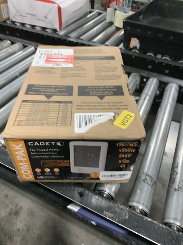 Photo 1 of Cadet Com-Pak Electric Wall Heater Complete Unit with Thermostat (Model: CSC152TW, Part: 67506), 5120/3840 BTU, 240/208 Volt, 1500/1125 Watt, White