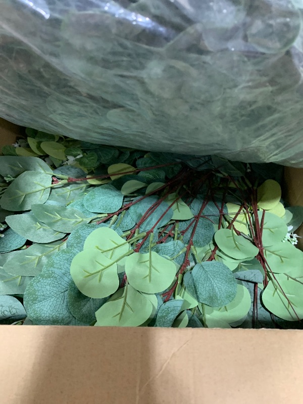 Photo 1 of Ceenna 500 Pcs 6 Kinds Mixed Eucalyptus Leaves Stems Bulk Artificial Eucalyptus Leaves Sprays Silver Dollar Faux Greenery Picks Bundle for Wedding Vase Floral Arrangement Decor