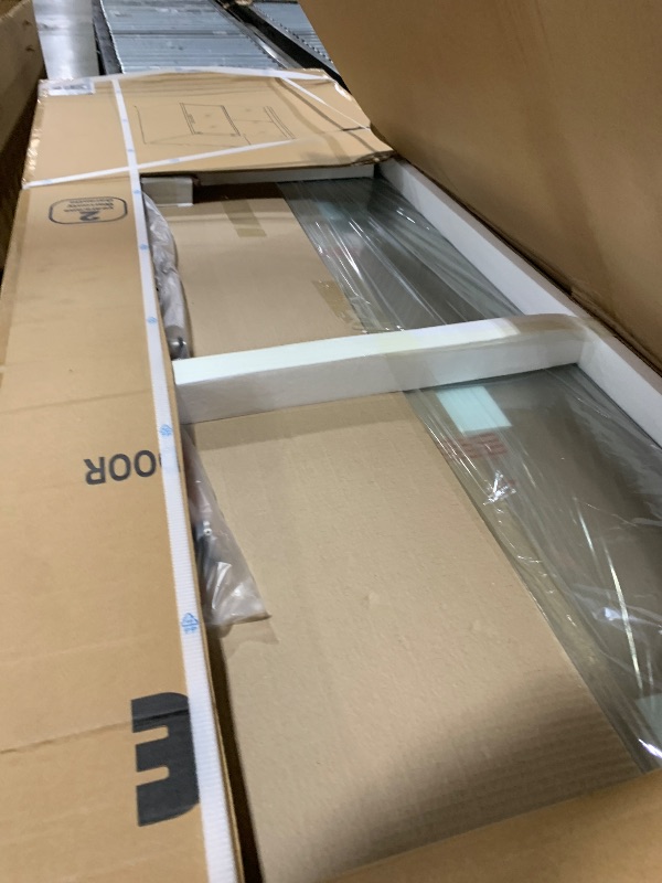 Photo 1 of 44-48" W x 76" H Frameless Shower Door, Sliding Glass Shower Door with 5/16"(8mm) Clear SGCC Tempered Glass, Bathroom Doors for Walk in Shower Silent Soft-Close Design, Brushed Nickel