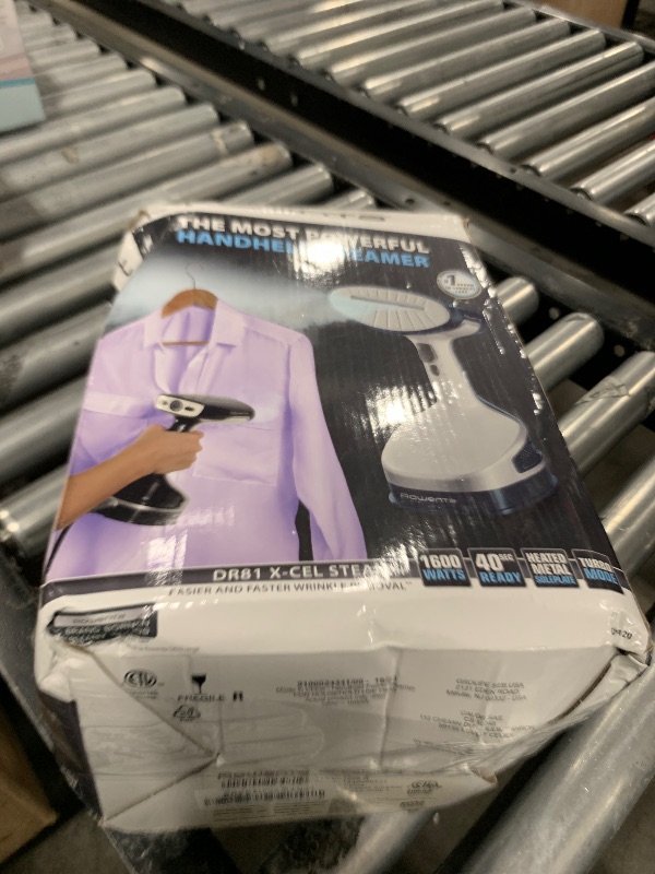 Photo 1 of Rowenta Handheld Steamer for Clothes, X-Cel, 1600 Watts, 40-Second Fast Heat-Up, Powerful Continuous or On Demand Steam, 1600 Watts, Portable Clothes Steamer, Travel Must Have, Navy Blue, DR8120