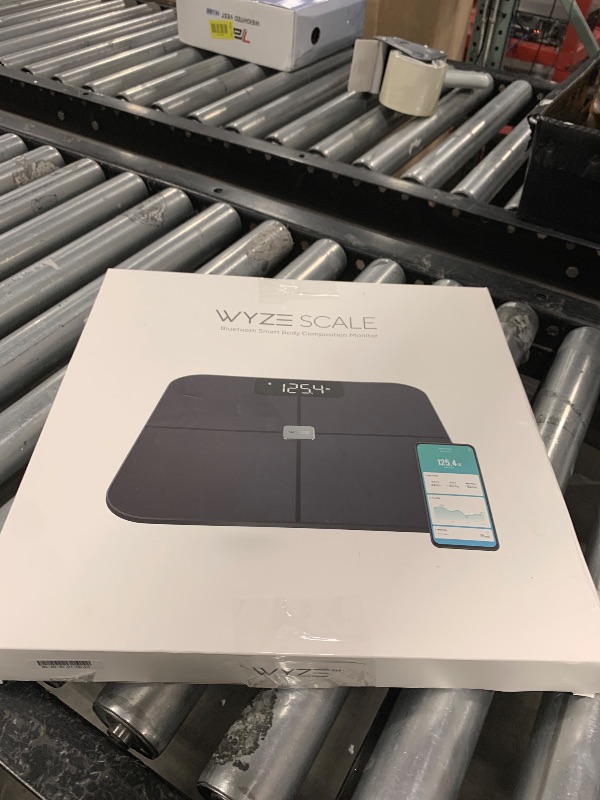 Photo 1 of Wyze Smart Scale, Scale for Body Weight, Digital Bathroom Scale for Body Fat, BMI, and Heart Rate, Body Composition Analyzer with App, Batteries Included, Bluetooth, 400 lb, Black-New