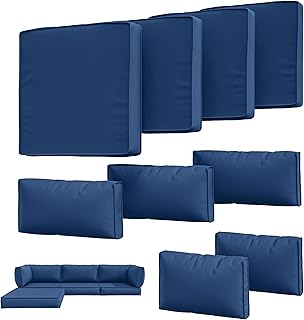 Photo 1 of 9Pcs Outdoor Chair Cushions Covers Waterproof Anti-Fading for 5 Pack Patio Set Cushion Slipcovers, Outdoor Furniture Protector Cover Replacement(Cover Only)
