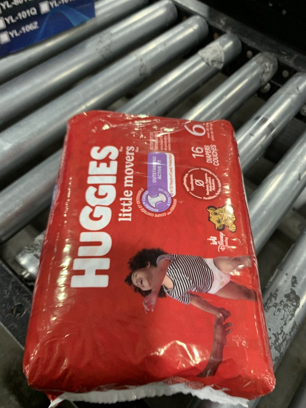 Photo 1 of Huggies Size 6 Diapers, Little Movers Baby Diapers, Size 6 (35+ lbs), 16 Count, Packaging May Vary