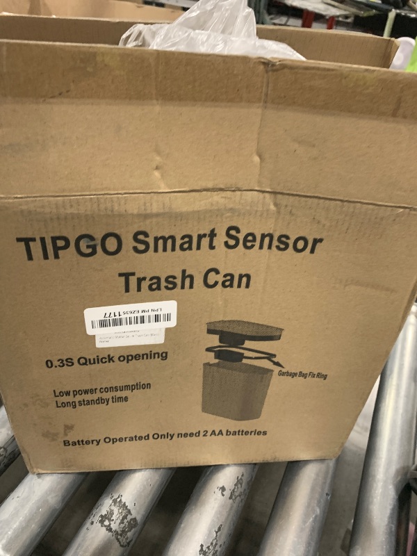 Photo 1 of TIPGO Automatic Motion Sensor Bathroom Trash Can with Lid, 2.6 Gallon Touchless Trash Bin, Smart Garbage Can Plastic Slim Wastebasket for Bedroom, Office, Dorm (Black)