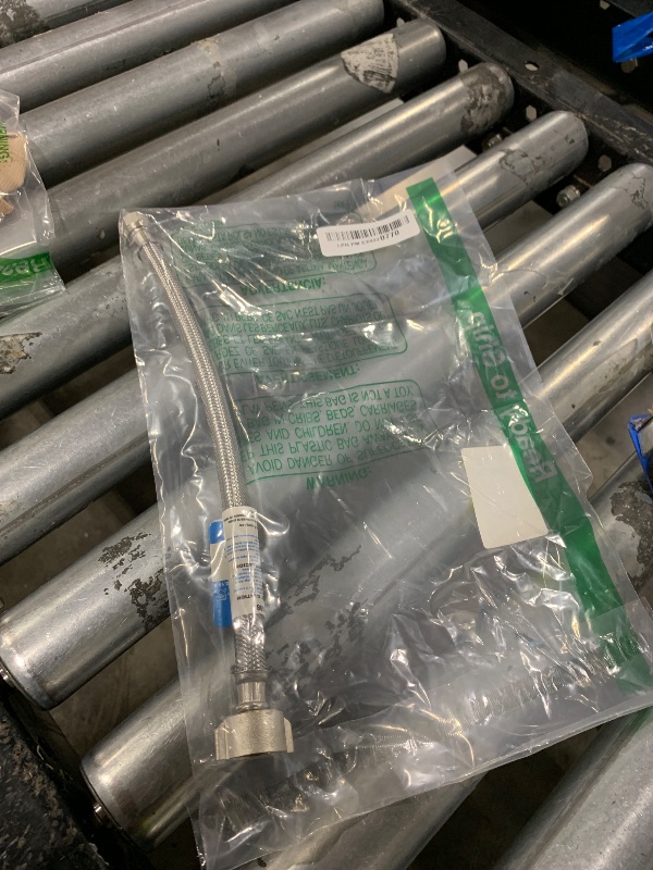 Photo 1 of Eastman 12 Inch Flexible Toilet Connector, 7/8 Inch Ballcock x 3/8 Inch Compression, Stainless Steel Braided Hose, 48088