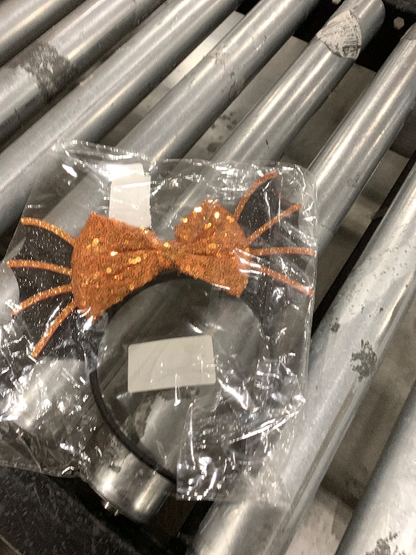 Photo 1 of Orange Mouse Ears Halloween Headbands, Bat Halloween Hair Accessories for Woman Man (Orange Bat)