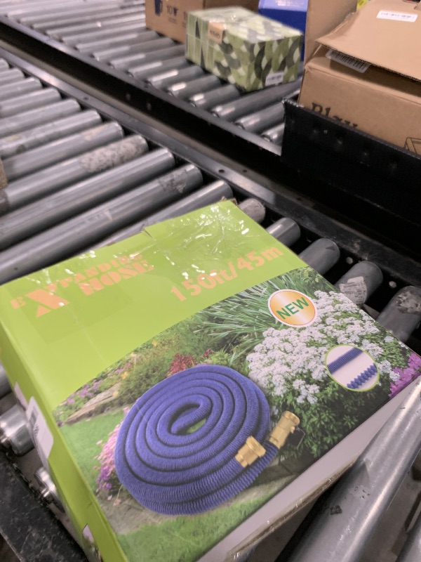 Photo 1 of 150 ft Expandable Garden Hose - Durable 3750D Fabric, 4-Layer Latex Core, Solid Brass Connectors Expanding Water Hose - 10 Spray Nozzles & Convenient Storage Bag Included