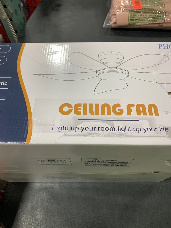 Photo 1 of PHORUS 42" Black Low Profile Ceiling Fans with Lights and Remote,Small Flush Mount Ceiling Fans with Quiet Reversible DC Motor, Dimmable 3 CCT