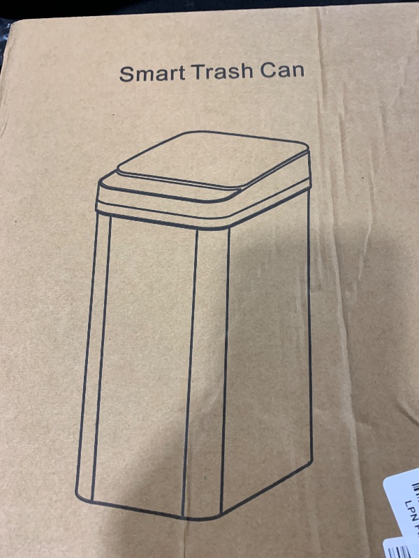 Photo 1 of Yatmung 4 Gallons Bathroom Trash Can Automatic Touchless - 15.5 Liters Smart Trash Can Motion Sensor - Narrow, Plastic - Slim Electric Trash Bin - Skinny Garbage Can with Lid (Matte Black)