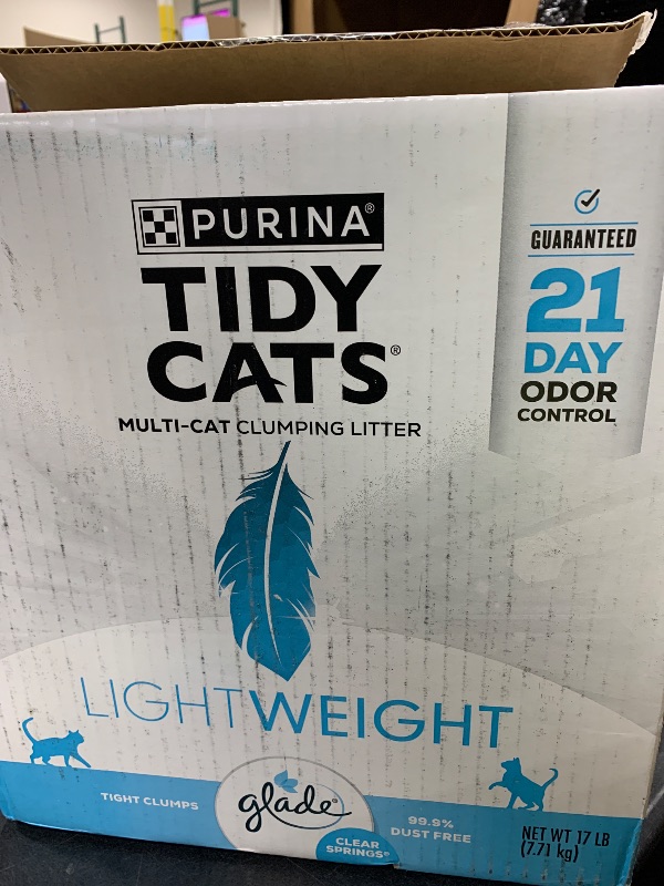 Photo 1 of Purina Tidy Cats LightWeight With Glade Clear Springs Multi-Cat, Clumping, Low Dust, Scented Cat litter - 17 lb. Box
