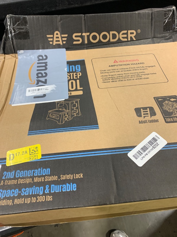 Photo 1 of STOODER Folding 2-Step Stool - Upgraded Stable A-Frame, Safety Lock, Anti-Slip Rubber Feet, 300lb Capacity, No Assembly - 8" 17" Step Stools for Kitchen, Bathroom, Bed, RV, Home, Office (Black)