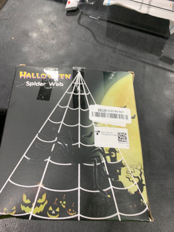 Photo 1 of Halloween Decorations Spider Web Set, 200 "*188" Triangle Giant Spider Web & Realistic 59" Large Black Hairy Scary Spider for Indoor Outdoor Porch Yard,Scary Haunted House Décor,Halloween Party Props