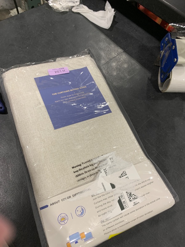 Photo 1 of 100% Blackout Shield Linen Blackout Curtains for Bedroom 96 Inches Long, Back Tab/Rod Pocket Living Room Drapes, Thermal Insulated Blackout Curtains 2 Panels Set, 50" W x 96" L, Beige