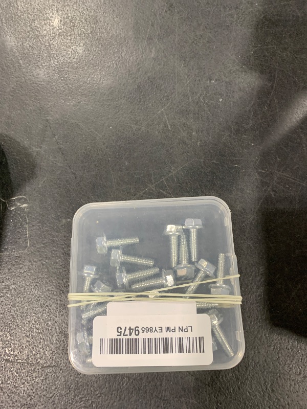 Photo 1 of M6-1.0 x 20mm Flanged Hex Head Bolts, Flange Hexagon Screws, Flange Hex Drive Screws, White Zinc, 25pcs