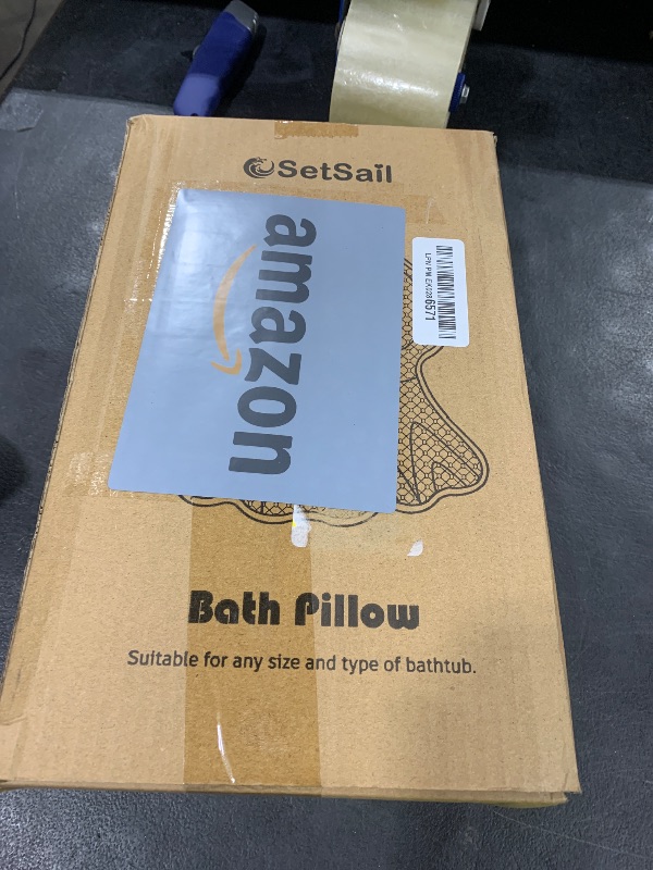 Photo 1 of SetSail Bath Pillow, Relaxing Bath Pillows for Tub Neck and Back Support Soft 4D Breathable Air Mesh Ergonomic Bathtub Pillow with 6 Strong Suction Cups and Hook Luxury Bathroom Accessories,White