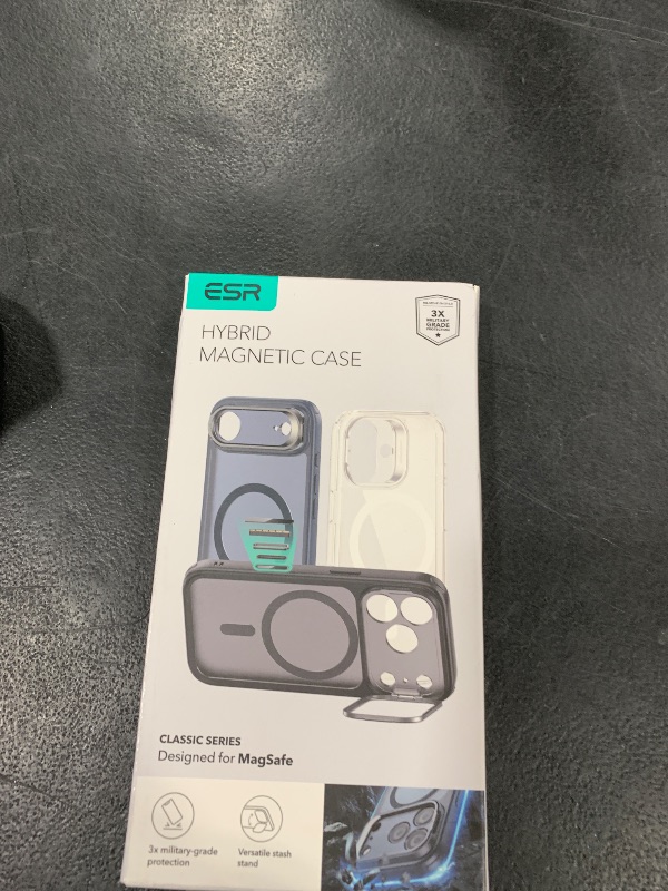 Photo 1 of ESR for iPhone 17 Pro Max Case with Stand, Camera Control Cover Compatible with MagSafe, Military-Grade Drop Protection Magnetic Phone Case, Scratch-Resistant Back Cover,Clear Black
