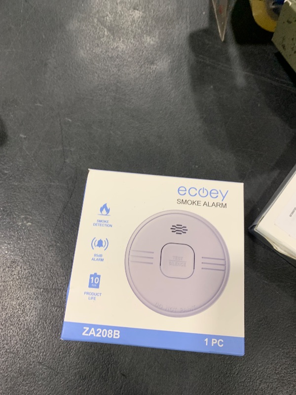 Photo 1 of Ecoey  Detector 10 Year Battery Operated with Photoelectric Sensor, Smart Smoke Detector with Silence Function & Low Battery Warning Signal, Smoke Alarm for Home, Kitchen and Bedroom, 1 Pack