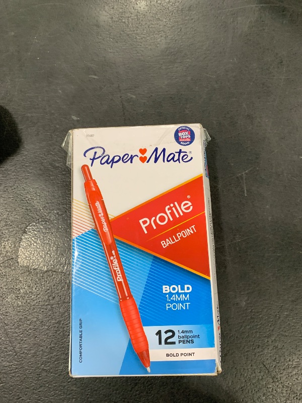 Photo 1 of Paper Mate Profile Retractable Ballpoint Pens Bold (1.4mm) Red 12 Count