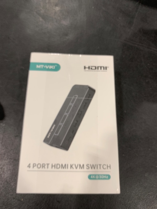 Photo 1 of MT-VIKI KVM Switch HDMI 4 Port Boxes, 4K@30Hz USB HDMI KVM Console for 4 PCs Share 1 HD Monitor and Keyboard Mouse, Button + Desktop Selector Switching