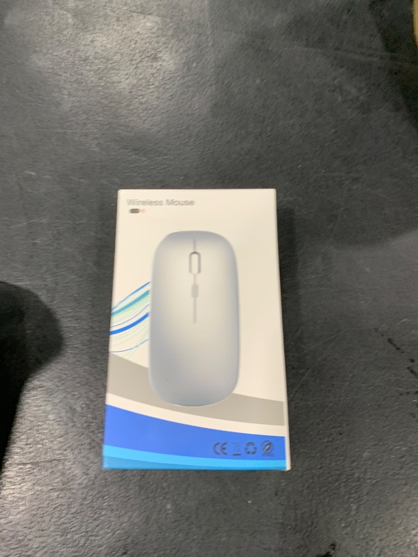 Photo 1 of WREANU Wireless Bluetooth Mouse Rechargeable Laptop Mice with LED Lights Silent Slim Use(BT5.2 and 2.4G Portable USB Receiver)Dual Mode Computer Mouse for Laptop/iPad/Tablet/Apple/Computer/Mac(Silver)