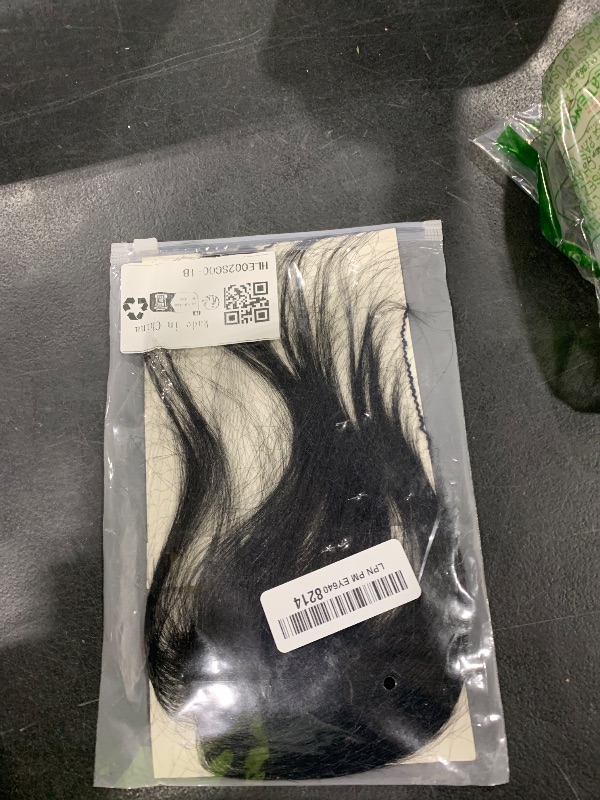 Photo 1 of TESSHAIR Clip in Bangs Real Human Hair, Human Hair Clip in Bangs, Middle Part HairPieces, No Tangle & Smooth, 11g #1B Natural Black