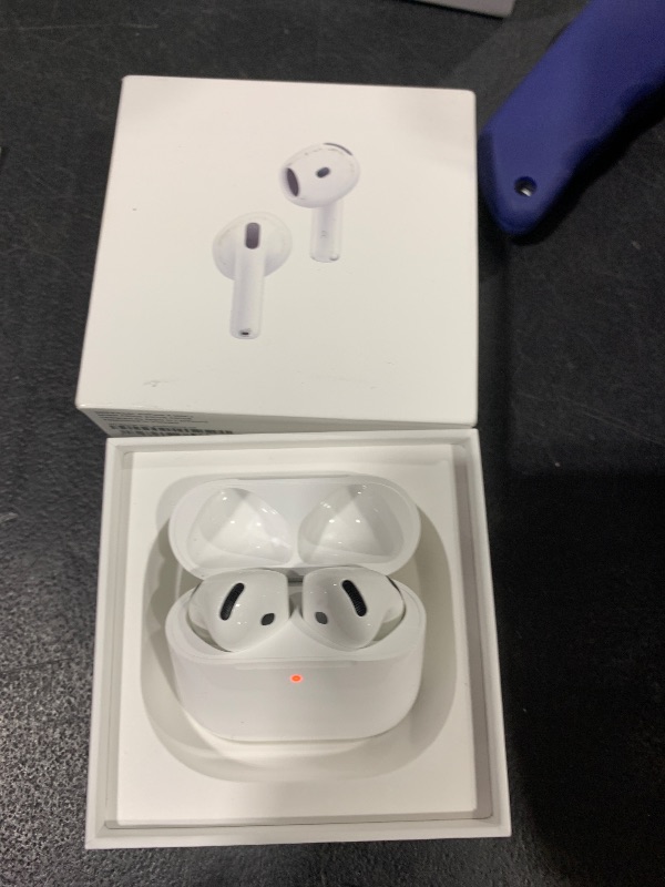 Photo 1 of Apple AirPods 4 Wireless Earbuds, Bluetooth Headphones, with Active Noise Cancellation, Adaptive Audio, Transparency Mode, Personalized Spatial Audio, USB-C Charging Case, Wireless Charging, H2 Chip