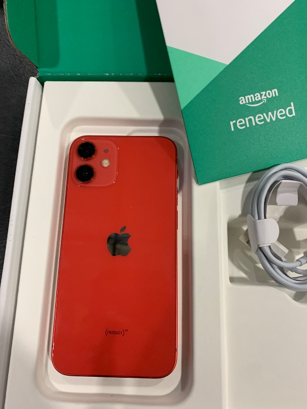 Photo 1 of Apple iPhone 12 Mini, 128GB, Red - Unlocked (Renewed Premium)