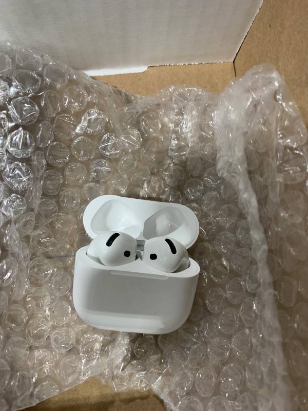 Photo 1 of Apple AirPods 4 Wireless Earbuds, Bluetooth Headphones, with Active Noise Cancellation, Adaptive Audio, Transparency Mode, Personalized Spatial Audio, USB-C Charging Case, Wireless Charging, H2 Chip
