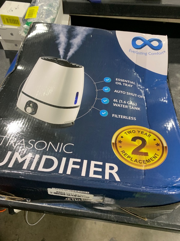 Photo 1 of Everlasting Comfort 6L Humidifiers for Bedroom, Quiet 50HR Runtime Top Fill Supersized Cool Mist Humidifier Large Room Indoor, Whole House Air Humidifier for Plants, Baby Nursery, Allergies, Dry Skin