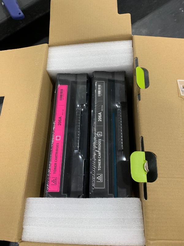 Photo 1 of 206A Toner Cartridges 4 Pack Set High Yield (with Chip) Replacement for HP 206 W2110A for Color Pro M255dw M255nw Color Pro MFP M282nw M283cdw M283fdn M283fdw Printer (Black Cyan Magenta Yellow)