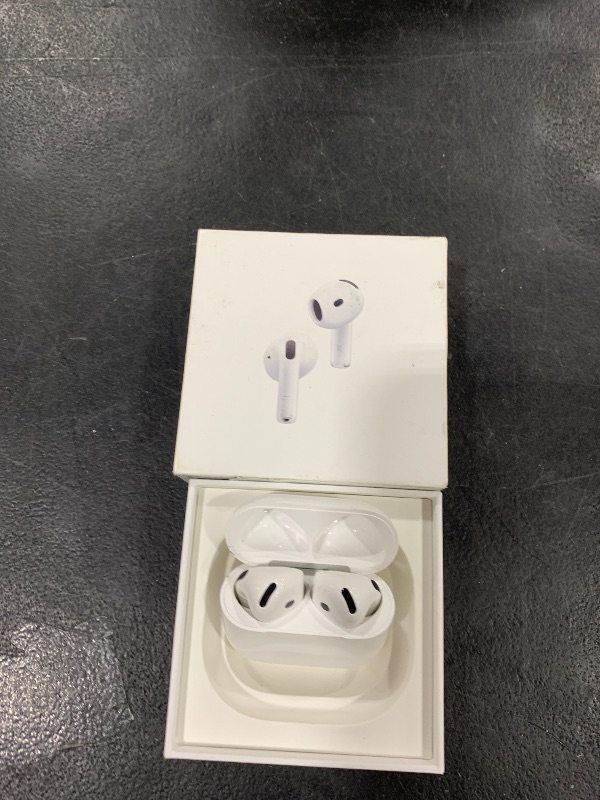 Photo 1 of Apple AirPods 4 Wireless Earbuds, Bluetooth Headphones, with Active Noise Cancellation, Adaptive Audio, Transparency Mode, Personalized Spatial Audio, USB-C Charging Case, Wireless Charging, H2 Chip