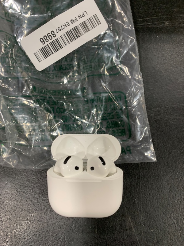 Photo 1 of Apple AirPods 4 Wireless Earbuds, Bluetooth Headphones, Personalized Spatial Audio, Sweat and Water Resistant, USB-C Charging Case, H2 Chip, Up to 30 Hours of Battery Life, Effortless Setup for iPhone
