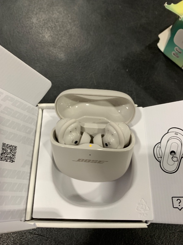 Photo 1 of Bose New QuietComfort Ultra Bluetooth Earbuds (2nd Gen), Wireless Noise Cancelling Earbuds, Up to 6 Hours Battery, IPX4 Rating, Immersive Audio, Deep Bass, White Smoke