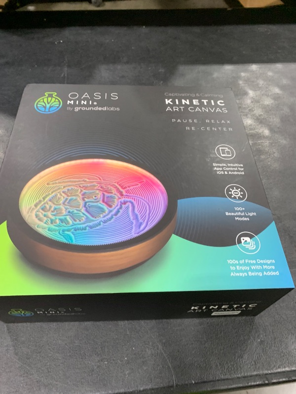 Photo 1 of Oasis Mini Kinetic Sand Art, Real Bamboo, Zen Stress Relief, iOS and Android Compatible, with Smart LED Lighting