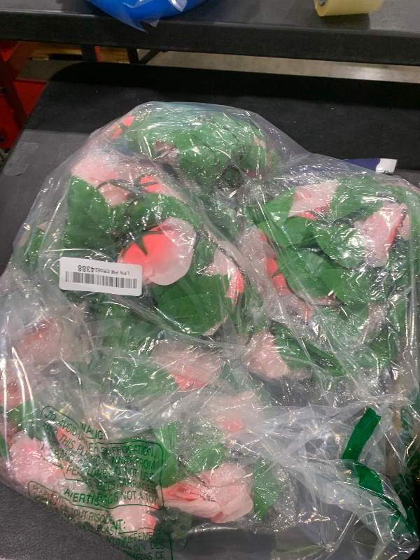 Photo 1 of 10PCS Fake Rose Garland, 7.5Ft Artificial Vines Flowers Hanging Rose Vine forfor Table Wedding Backdrop Arch Wall Party Mantle Festival Decor (Pink)