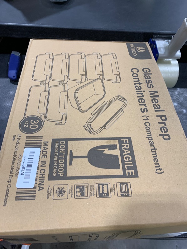 Photo 1 of [8-Pack,30 oz]Glass Meal Prep Containers,Glass Food Storage Containers,Airtight lunch Containers with Lids, Microwave, Oven, Freezer and Dishwasher