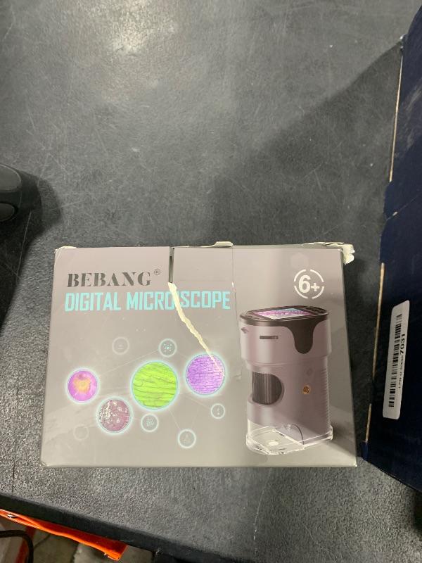 Photo 1 of 1000X Handheld Microscope for Kids 4K 2.0" Screen Rechargeable Mini Pocket Digital Microscopes w/Slides Kit Portable Edu Gift Age 4-6 8-12 Children Students (Grey)